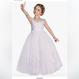 First Communion Dress 
Girls Tulle Flower girl ball gown